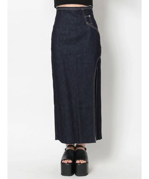 EMODA（エモダ）の「ロングスリットデニムスカート（スカート・レディース・ブラック/インディゴブルー・SMALL/MEDIUM）」の14枚目の写真