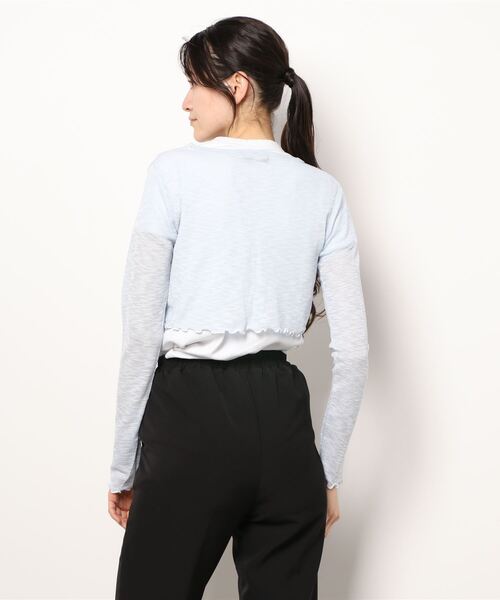 セール】【leune】フリルショートニットカーディガン（カーディガン