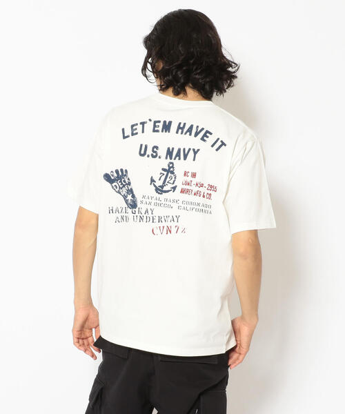 AVIREX（アヴィレックス）の「ステンシル カレッジ 半袖 Tシャツ