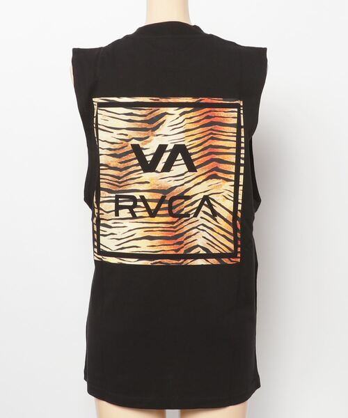RVCA(ルーカ)の「RVCA/ルーカ ビッグシルエット/オーバーサイズ/ レオパード柄/ヒョウ柄バックプリントタンクトップ BC043-P35(タンクトップ・レディース・ホワイト/ブラック・M/L)」の2枚目の写真