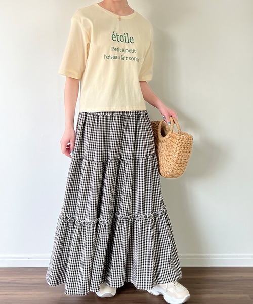 JUNOAH（ジュノア）の「エトワール刺繍ロゴTシャツ（Tシャツ/カットソー・レディース・ホワイト/ブラック/ネイビー/アイボリー・LARGE/MEDIUM/X-LARGE）」の9枚目の写真