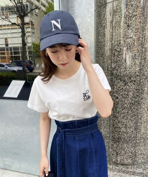 one after another NICE CLAUP（ワンアフターアナザーナイスクラップ）の「ロゴ刺しゅうTee（Tシャツ/カットソー・レディース・オフホワイト/オートミール/ホワイト×ブラック/ホワイト系その他/ネイビー/ピンク・FREE）」の17枚目の写真