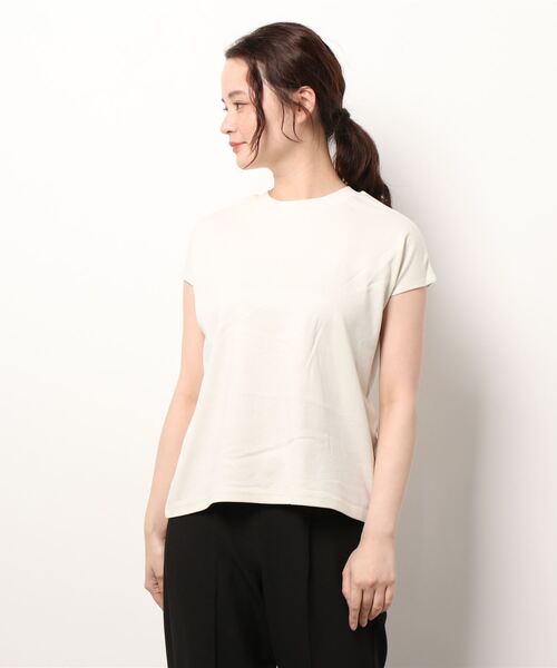 AMERICAN HOLIC(アメリカンホリック)の「クルーネックフレンチスリーブTEE(Tシャツ/カットソー・レディース・ブラック/ブラウン/オフホワイト/ブルー/アイボリー/その他7・S/M/L)」の10枚目の写真