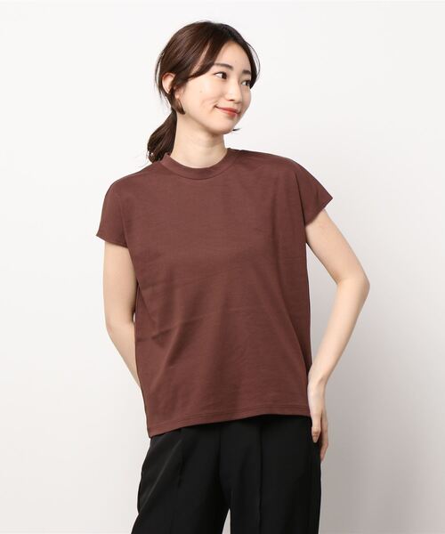 AMERICAN HOLIC(アメリカンホリック)の「クルーネックフレンチスリーブTEE(Tシャツ/カットソー・レディース・ブラック/ブラウン/オフホワイト/ブルー/アイボリー/その他7・S/M/L)」の13枚目の写真