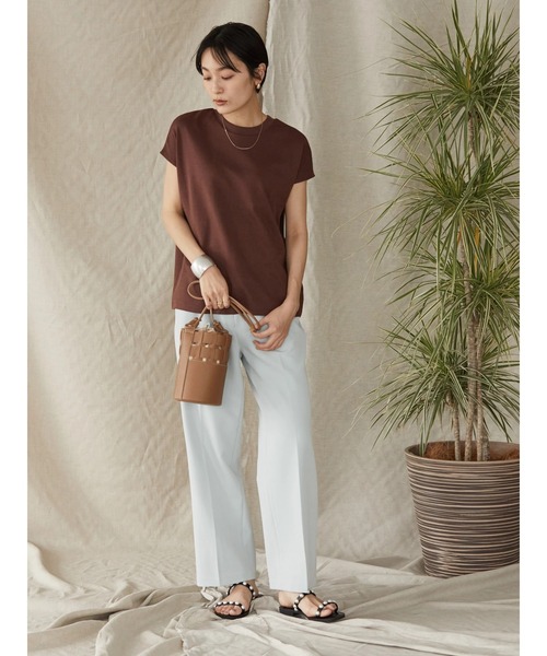 AMERICAN HOLIC(アメリカンホリック)の「クルーネックフレンチスリーブTEE(Tシャツ/カットソー・レディース・ブラック/ブラウン/オフホワイト/ブルー/アイボリー/その他7・S/M/L)」の15枚目の写真