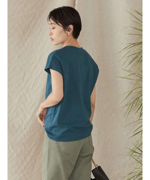 AMERICAN HOLIC(アメリカンホリック)の「クルーネックフレンチスリーブTEE(Tシャツ/カットソー・レディース・ブラック/ブラウン/オフホワイト/ブルー/アイボリー/その他7・S/M/L)」の17枚目の写真