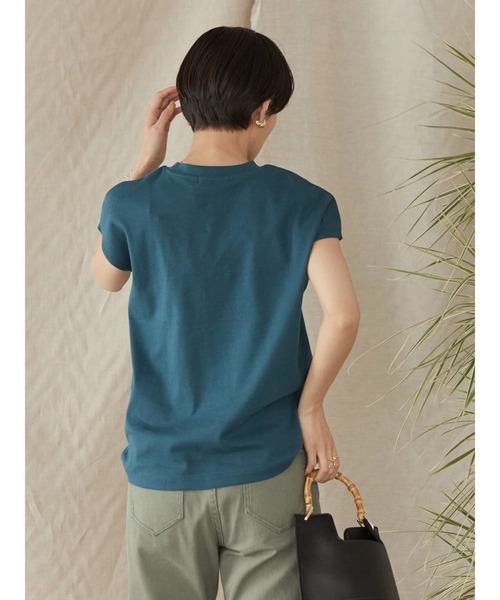 AMERICAN HOLIC(アメリカンホリック)の「クルーネックフレンチスリーブTEE(Tシャツ/カットソー・レディース・ブラック/ブラウン/オフホワイト/ブルー/アイボリー/その他7・S/M/L)」の18枚目の写真