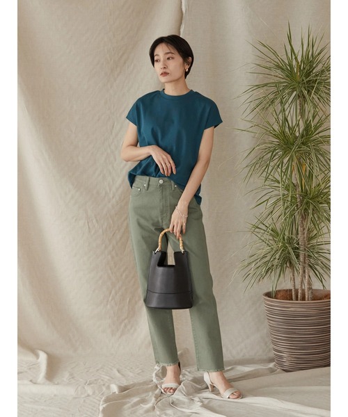 AMERICAN HOLIC(アメリカンホリック)の「クルーネックフレンチスリーブTEE(Tシャツ/カットソー・レディース・ブラック/ブラウン/オフホワイト/ブルー/アイボリー/その他7・S/M/L)」の21枚目の写真