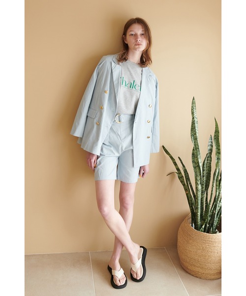 natural couture（ナチュラルクチュール）の「ベルト付き綿麻ショートパンツ（その他パンツ・レディース・ベージュ/ライトベージュ/ネイビー/サックスブルー・FREE）」の4枚目の写真