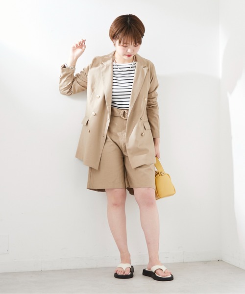 natural couture（ナチュラルクチュール）の「ベルト付き綿麻ショートパンツ（その他パンツ・レディース・ベージュ/ライトベージュ/ネイビー/サックスブルー・FREE）」の6枚目の写真