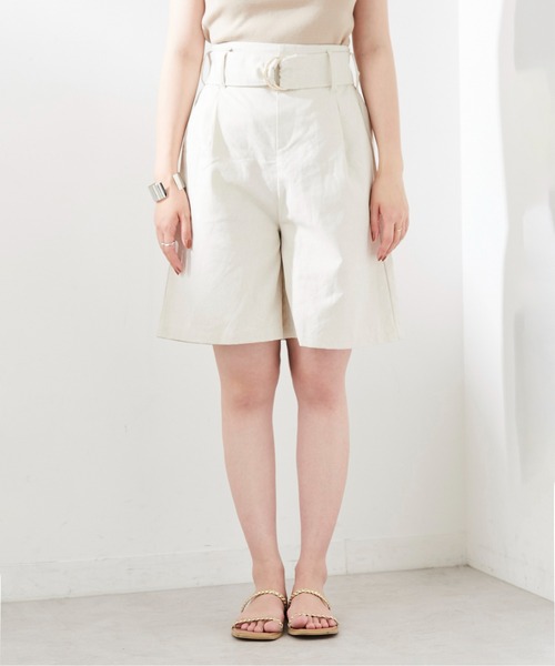 natural couture（ナチュラルクチュール）の「ベルト付き綿麻ショートパンツ（その他パンツ・レディース・ベージュ/ライトベージュ/ネイビー/サックスブルー・FREE）」の17枚目の写真