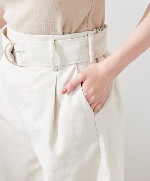 natural couture（ナチュラルクチュール）の「ベルト付き綿麻ショートパンツ（その他パンツ・レディース・ベージュ/ライトベージュ/ネイビー/サックスブルー・FREE）」の22枚目の写真