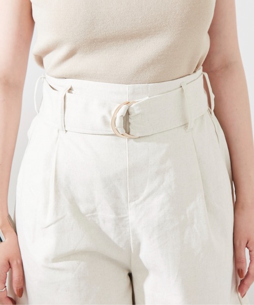 natural couture（ナチュラルクチュール）の「ベルト付き綿麻ショートパンツ（その他パンツ・レディース・ベージュ/ライトベージュ/ネイビー/サックスブルー・FREE）」の20枚目の写真