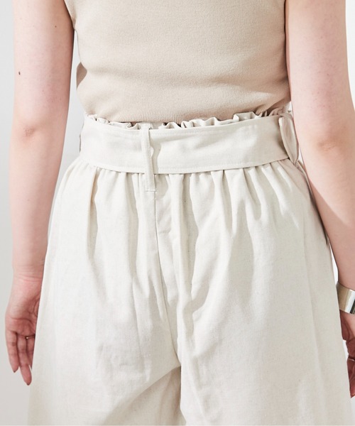 natural couture（ナチュラルクチュール）の「ベルト付き綿麻ショートパンツ（その他パンツ・レディース・ベージュ/ライトベージュ/ネイビー/サックスブルー・FREE）」の21枚目の写真
