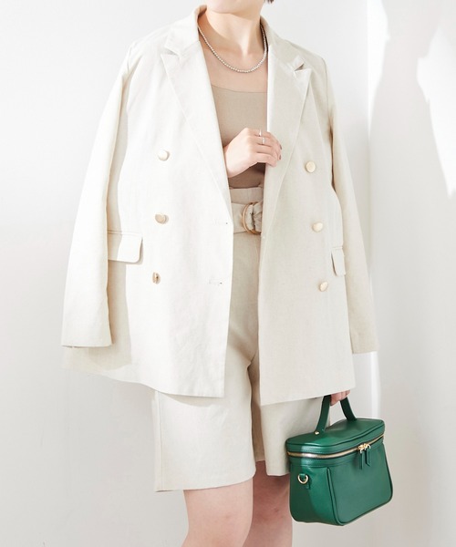 natural couture（ナチュラルクチュール）の「ベルト付き綿麻ショートパンツ（その他パンツ・レディース・ベージュ/ライトベージュ/ネイビー/サックスブルー・FREE）」の10枚目の写真