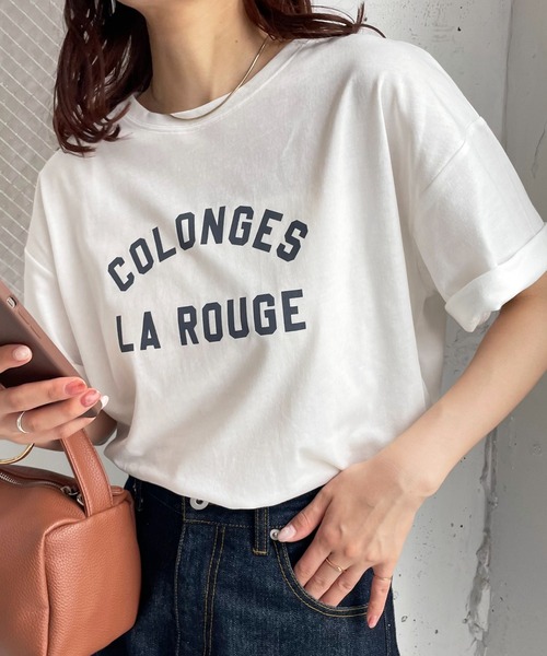 DISCOAT（ディスコート）の「【WEB限定】アーチロゴ半袖Tシャツ（Tシャツ/カットソー・レディース・ライトグレー/ピンク/ホワイト×グリーン/ホワイト×グレー/ホワイト×ピンク/グレー系その他/ネイビー・FREE）」の3枚目の写真