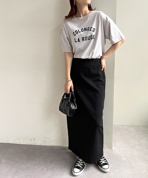 DISCOAT（ディスコート）の「【WEB限定】アーチロゴ半袖Tシャツ（Tシャツ/カットソー・レディース・ライトグレー/ピンク/ホワイト×グリーン/ホワイト×グレー/ホワイト×ピンク/グレー系その他/ネイビー・FREE）」の20枚目の写真