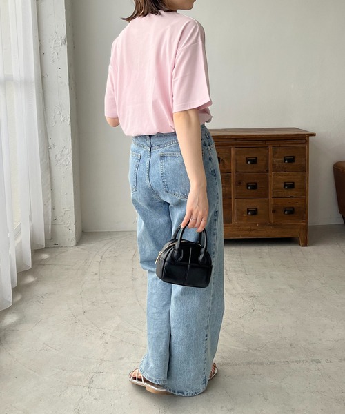 DISCOAT（ディスコート）の「【WEB限定】アーチロゴ半袖Tシャツ（Tシャツ/カットソー・レディース・ライトグレー/ピンク/ホワイト×グリーン/ホワイト×グレー/ホワイト×ピンク/グレー系その他/ネイビー・FREE）」の14枚目の写真