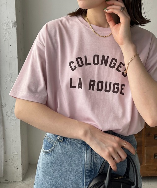 DISCOAT（ディスコート）の「【WEB限定】アーチロゴ半袖Tシャツ（Tシャツ/カットソー・レディース・ライトグレー/ピンク/ホワイト×グリーン/ホワイト×グレー/ホワイト×ピンク/グレー系その他/ネイビー・FREE）」の9枚目の写真