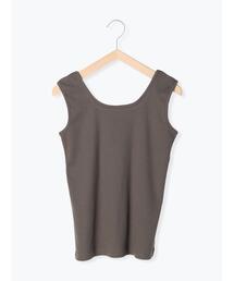 Samansa Mos2 blue | 前後2WAYジャカードテレコタンクトップ(Tシャツ/カットソー)