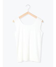 Samansa Mos2 blue | 前後2WAYジャカードテレコタンクトップ(Tシャツ/カットソー)