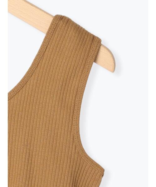 Samansa Mos2 blue（サマンサモスモスブルー）の「前後2WAYジャカードテレコタンクトップ（Tシャツ/カットソー・レディース・ブラック/ダークブラウン/オフホワイト/マスタード・MEDIUM/LARGE）」の11枚目の写真