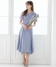 イレギュラーヘムミモレ丈パーティードレス 結婚式 お呼ばれ ドレス 20代 30代 40代