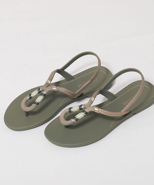 grendha（グレンダ）の「【grendha/グレンダ】PVCポイントサンダル（サンダル・レディース・オリーブ/ブラック/サーモンピンク・36/37）」の3枚目の写真