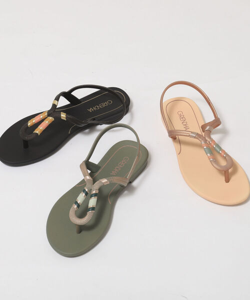 grendha（グレンダ）の「【grendha/グレンダ】PVCポイントサンダル（サンダル・レディース・オリーブ/ブラック/サーモンピンク・36/37）」の5枚目の写真