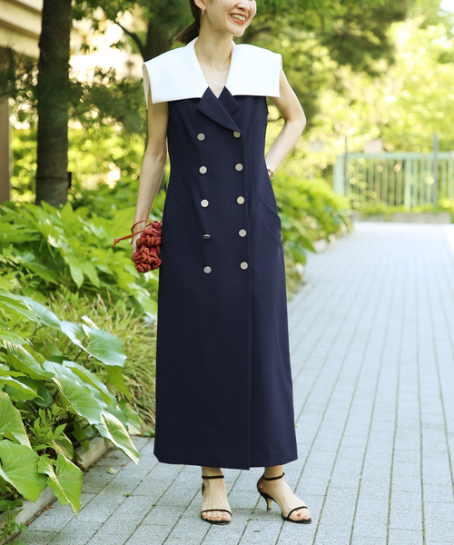 VERMEIL par iena 21SS リネンセーラーカラーワンピース VERMEIL par iena（ヴェルメイユパーイエナ）の「セーラーカラー