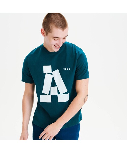 AIGLE（エーグル）の「オーガニックコットン グラフィック半袖Tシャツ（ASSORT）（Tシャツ/カットソー・メンズ・ダークブルー/チャコール/ホワイト/グレー/レッド・LL/S/M/L）」の4枚目の写真