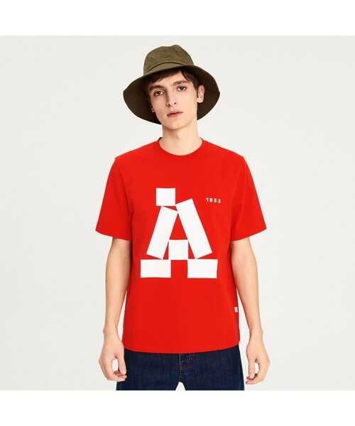 AIGLE（エーグル）の「オーガニックコットン グラフィック半袖Tシャツ（ASSORT）（Tシャツ/カットソー・メンズ・ダークブルー/チャコール/ホワイト/グレー/レッド・LL/S/M/L）」の5枚目の写真