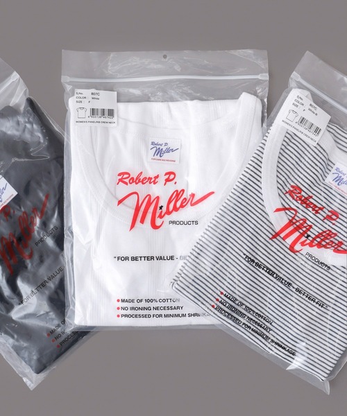 MILLER（ミラー）の「Robert P.Miller コットン パネルリブ 半袖 Tシャツ レディース RPM（Tシャツ/カットソー・レディース・ホワイト/ブラック/ホワイト×ブラック/ブラウン系その他・FREE）」の5枚目の写真