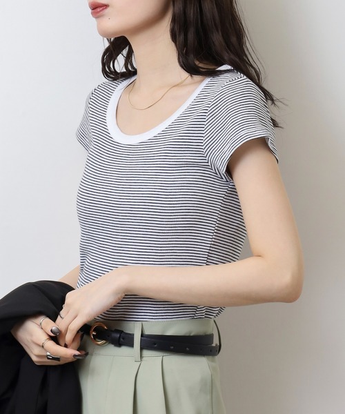 MILLER（ミラー）の「Robert P.Miller コットン パネルリブ 半袖 Tシャツ レディース RPM（Tシャツ/カットソー・レディース・ホワイト/ブラック/ホワイト×ブラック/ブラウン系その他・FREE）」の19枚目の写真
