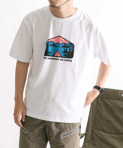 EKAL（エカル）の「EKAL　The mountains T-shirts（Tシャツ/カットソー・メンズ・ホワイト/チャコールグレー・MEDIUM/LARGE）」の3枚目の写真