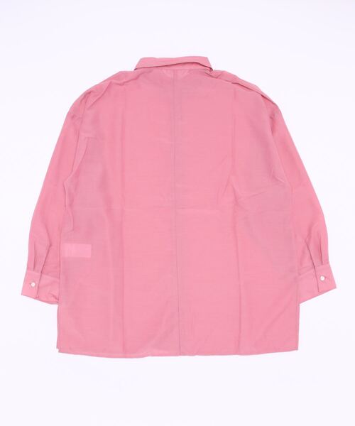 Lugnoncure(ルノンキュール)の「シアービッグシャツ(シャツ/ブラウス・レディース・ブラック/オフホワイト/ピンク/グリーン・フリ-)」の5枚目の写真