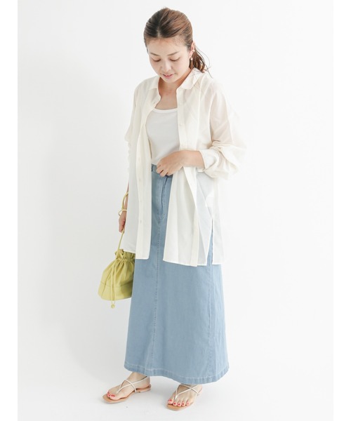 Lugnoncure(ルノンキュール)の「シアービッグシャツ(シャツ/ブラウス・レディース・ブラック/オフホワイト/ピンク/グリーン・フリ-)」の11枚目の写真