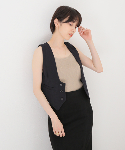 Noble（ノーブル）の「【LAURENCEBRAS】 クロップドジレ（その他アウター・レディース・ブラック・SMALL）」の4枚目の写真
