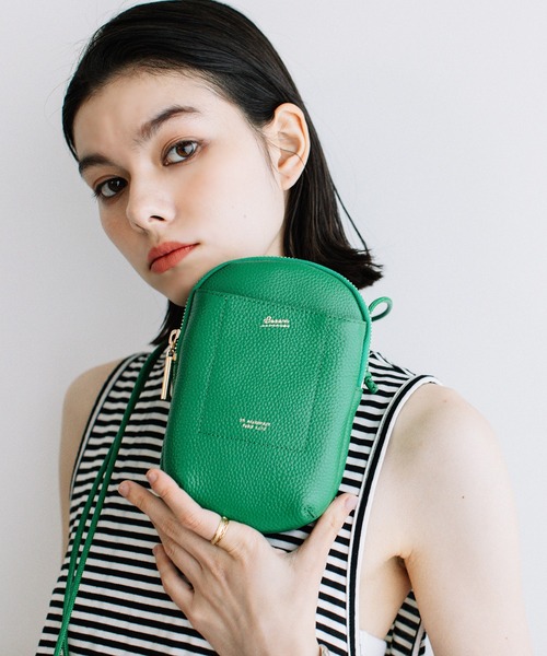 Beau're（ヴュレ）の「BEAURE ヴュレ カウレザー ラウンド スマホショルダーバッグ（ショルダーバッグ・レディース・ブラック/グレー/オレンジ/ラベンダー/ライトブラウン/ベージュ系その他/グリーン/ブラウン・FREE）」の6枚目の写真