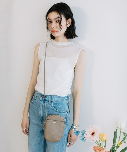 Beau're（ヴュレ）の「BEAURE ヴュレ カウレザー ラウンド スマホショルダーバッグ（ショルダーバッグ・レディース・ブラック/グレー/オレンジ/ラベンダー/ライトブラウン/ベージュ系その他/グリーン/ブラウン・FREE）」の11枚目の写真