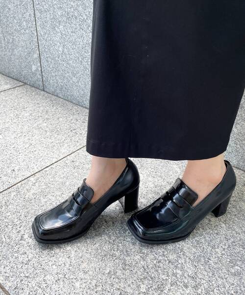 OPAQUE.CLIP（オペークドットクリップ）の「◆スクエアトゥヒールローファー（パンプス・レディース・ブラック/ダークブラウン・02/03）」の6枚目の写真