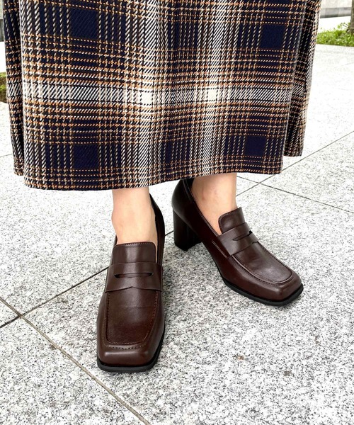 OPAQUE.CLIP（オペークドットクリップ）の「◆スクエアトゥヒールローファー（パンプス・レディース・ブラック/ダークブラウン・02/03）」の13枚目の写真