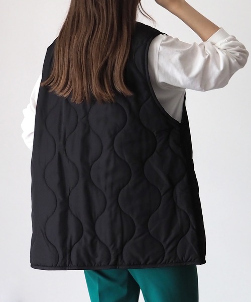 Riberry（リベリー）の「キルティングベスト（ベスト・レディース・カーキ/アイボリー/ベージュ/ブラック・MEDIUM）」の6枚目の写真