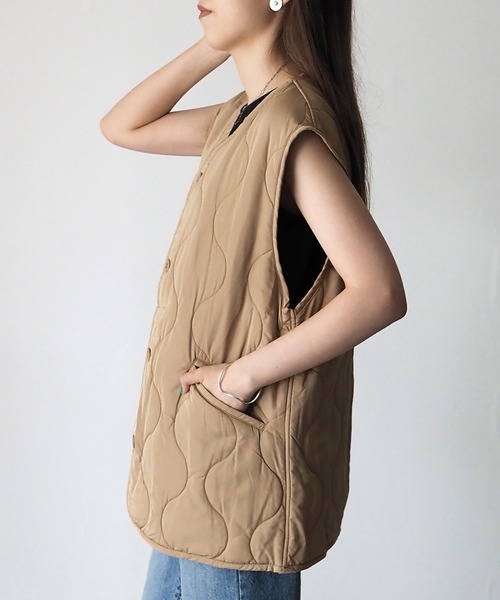 archi 2024AW ベージュキルティング ベスト archi 2024AW ベージュキルティング ベスト 25AW新作】キルティング