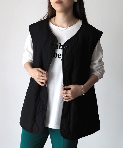 Riberry（リベリー）の「キルティングベスト（ベスト・レディース・カーキ/アイボリー/ベージュ/ブラック・MEDIUM）」の21枚目の写真