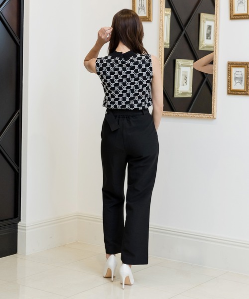 Julia Boutique（ジュリアブティック）の「JBモノグラム柄ハイネックノースリーブニットトップス/22532（ニット/セーター・レディース・ホワイト/ブラック/ベージュ・ONE）」の10枚目の写真