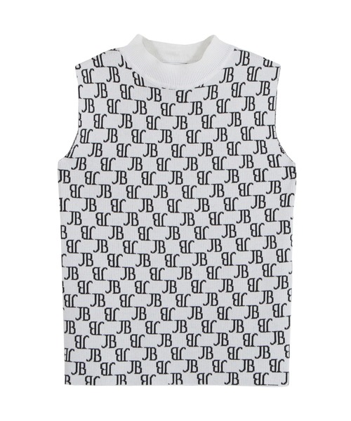 Julia Boutique（ジュリアブティック）の「JBモノグラム柄ハイネックノースリーブニットトップス/22532（ニット/セーター・レディース・ホワイト/ブラック/ベージュ・ONE）」の17枚目の写真
