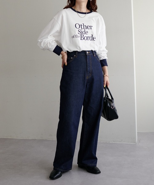 DISCOAT（ディスコート）の「デニムワイドパンツ（デニムパンツ・レディース・ネイビー・SMALL/LARGE/MEDIUM）」の3枚目の写真