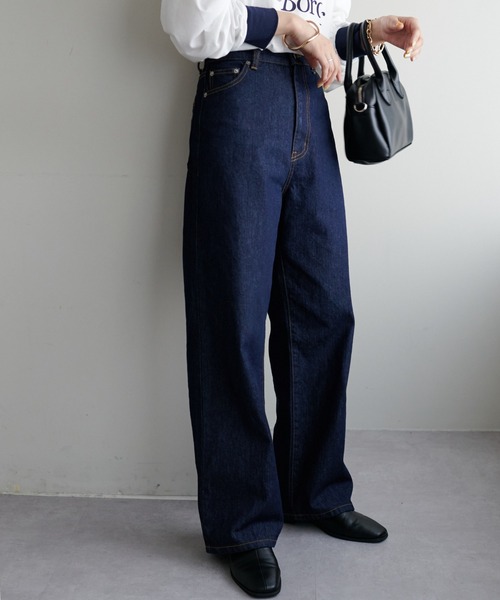 DISCOAT（ディスコート）の「デニムワイドパンツ（デニムパンツ・レディース・ネイビー・SMALL/LARGE/MEDIUM）」の10枚目の写真