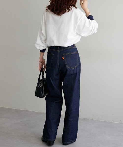 DISCOAT（ディスコート）の「デニムワイドパンツ（デニムパンツ・レディース・ネイビー・SMALL/LARGE/MEDIUM）」の5枚目の写真